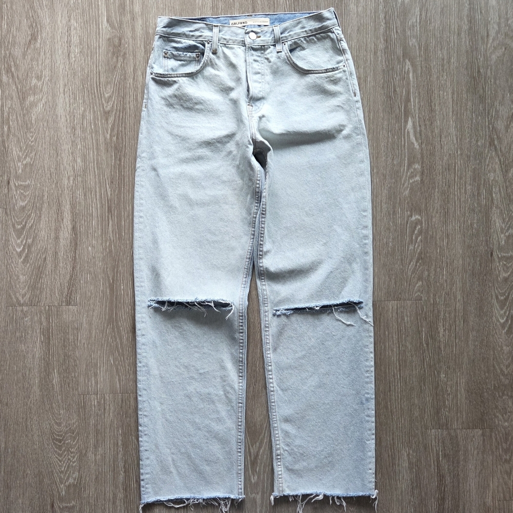 GRLFRND The Bella Low Rise Distressed Boyfriend Blue Jeans Womens Size 26 - Picture 2 of 12